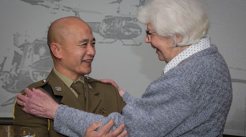 Former Air Force Nursing Officer Val Lawrence, meets Warrant Officer Class One Darren Wasley at the War Veterans’ Home at Myrtle Bank in South Australia. Story by Leading Seaman Nadav Harel. Photos by Sergeant Murray Staff.