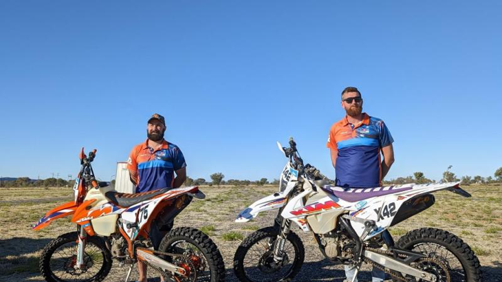 Corporals Jacob Wilkinson, left, and Sam Harman at the 2024 Finke Desert Race. Story by Corporal John Blenkin.