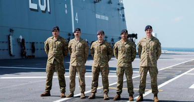 Australian Amphibious Force members, Privates Jaguar Nibreda, Matthew Price, Jarrod Roughley, Jack Vaysset and Jack Thompson, rescued swimmers in distress at Berry Springs, NT. Story by Lieutenant Angela Faulkner.