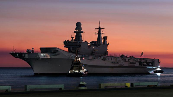 Italian Navy aircraft carrier ITS Cavour pulls alongside East Arm Wharf, Darwin, ready to participate in Exercise Pitch Black. Story by Flying Officer Shanea Zeegers. Photo by Leading Aircraftman Kurt Lewis.