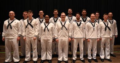 US Navy and Royal Australian Navy graduates from the US Navay's Basic Enlisted Submarine School, aboard the US Naval Submarine Base New London in Groton, Connecticut. US Navy photo by Lauren Laughlin.