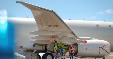 Air Force aviators from 11 Squadron fit an AGM-84J harpoon anti-ship missile to a RAAF P-8A Poseidon as part of Exercise Rim of the Pacific (RIMPAC), held in the Hawaiian Islands. Story by Lieutenant Carolyn Martin. Photos by Corporal Adam Abela.