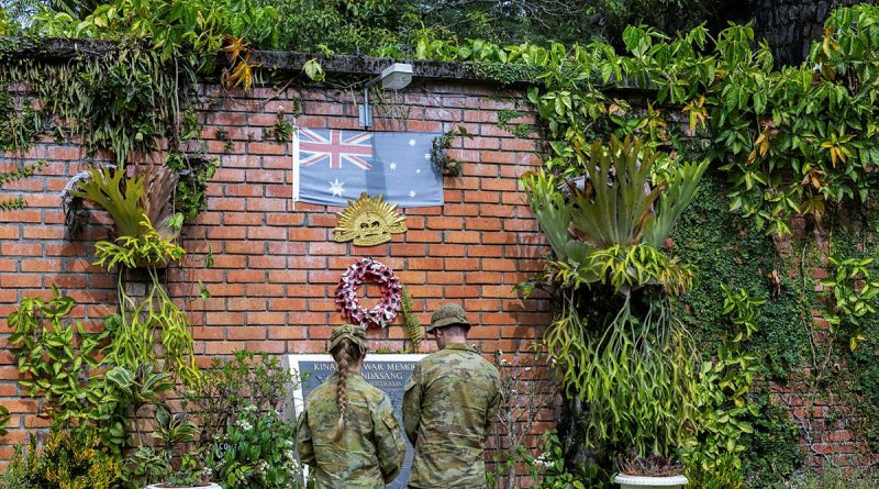 Privates Bianca Nankervis and Nelson Fox from Rifle Company Butterworth rotation 144 visit the Kundasang War Memorial in Ranau, Malaysia. Story and photos by Lieutenant Chloe Reay.