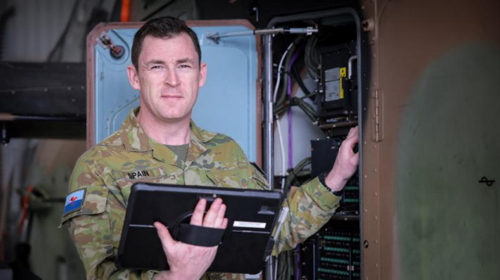 Warrant Officer Class One Benjamin Spain is a ground crew mission support standards officer within Army Aviation Command. Story by Flight Lieutenant Marina Power.
