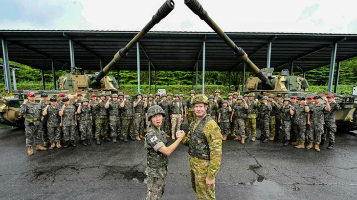 Australian Army and Republic of Korea soldiers on a familiarisation training course for the K9 self-propelled howitzer and the K10 armoured ammunition resupply vehicle in South Korea. Story by Corporal Luke Bellman.