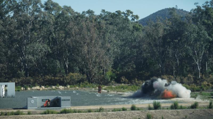 A Melbourne University Regiment part-time soldier detonates an M18A1 Claymore under the supervision of an instructor during the Land Combat Module conducted at Puckapunyal Military Training Area. Story by Captain Rohan Hurst and Captain Andrew Lee. Photos by Captain Rohan Hurst.