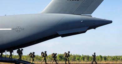 Army soldiers from the 7th Brigade arrive at RAAF Base Scherger in Weipa, North Queensland, during Exercise Diamond Trident 2024. Story by Major Martin Hadley. Photos by Captain Thomas Kaye.
