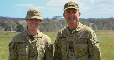 Private Riley Wakenshaw and his father Sergeant Paul Wakenshaw, who worked together on logistics at a cadet exercise. Story by Cadet Lance Corporal Elijah Dunks.