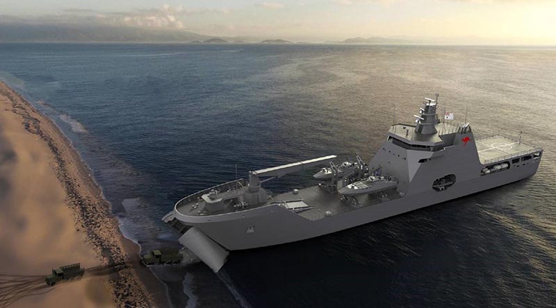 Landing Ship Transport 100 (LST100) concept. Supplied by Damen Shipyards Group.
