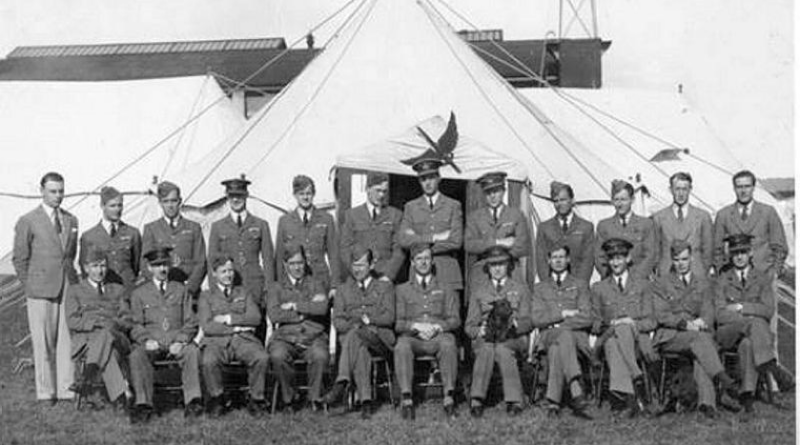 Members of the Royal Air Force's (RAF) 601 Squadron with the Flying Sword overhead at a summer camp at RAF Lympne in 1937. Story by Flight Lieutenant Imogen Lunny. Photos courtesy of Royal Air Force Museum.