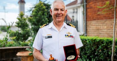 Commander Peter Teichmann during his retirement ceremony at HMAS Kuttabul in Sydney. Story by Lieutenant Commander Anthony White. Photos by Leading Seaman Daniel Goodman.