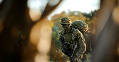 An Army staff cadet from the RMC - Duntroon during Exercise Shaggy Ridge at Majura Training Area, ACT. Story by Lieutenant Tahlia Merigan. Photo by Corporal Andrew Sleeman.