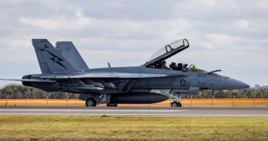 A Royal Australian Air Force F/A-18F Super Hornet on the ground at the Australian International Airshow 2025. Story by Flight Lieutenant Kayla Walliss. Photo by Leading Aircraftman Campbell Latch.