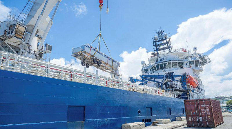 ADV Reliant delivers one of three boats to be given to the Royal Solomon Islands Police Force during a port visit to Honiara, Solomon Islands. Story by Captain Lyndon Harvey. Photos by Lieutenant Commander Brenton-James Glover.
