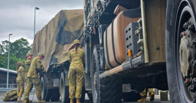 Australian Army soldiers from 7th Combat Brigade conduct preparations at Gallipoli Barracks in Brisbane as part of final preparations for Tropical Cyclone Alfred.