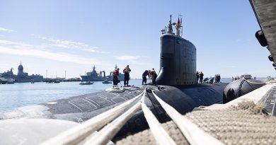 United States Navy Virginia-class submarine USS Minnesota alongside Fleet Base West in Western Australia. Photo by Able Seaman Connor Morrison.