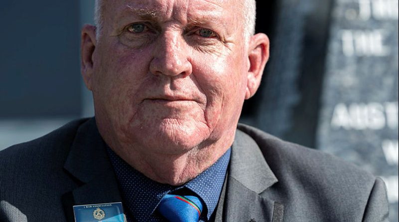 Veteran Terry Conner, of 1st Battalion, the Royal Australian Regiment, at the Meritorious Unit Citation parade for the units' service in Somalia, held at Lavarack Barracks, Townsville. Story by Corporal Michael Rogers. Photos by Corporal Guy Sadler.
