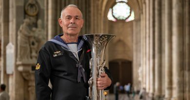 Able Seaman Francis Piccin, of the Royal Australian Navy Band, Sydney, at Amiens Cathedral in France. Story by Captain Katy Manning. Photos by Corporal Nicole Dorrett.