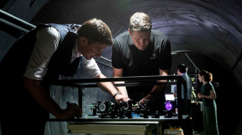 Defence Science and Technology Group scientist Dr Ben Sparkes, left, works with Australian-built quantum clocks at the University of Adelaide. He is now part of a research project to create and deliver a ground-to-satellite optical quantum link. Story by Emma Thompson.