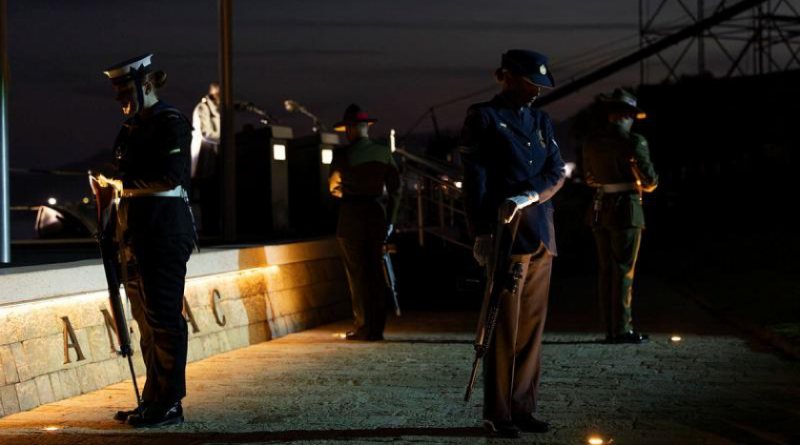 Australian and New Zealand personnel form the catafalque party for the dawn service at Anzac Cove on Gallipoli Peninsula. Story by Flight Lieutenant Vernon Pather. Photo by Leading Seaman Susan Mossop.