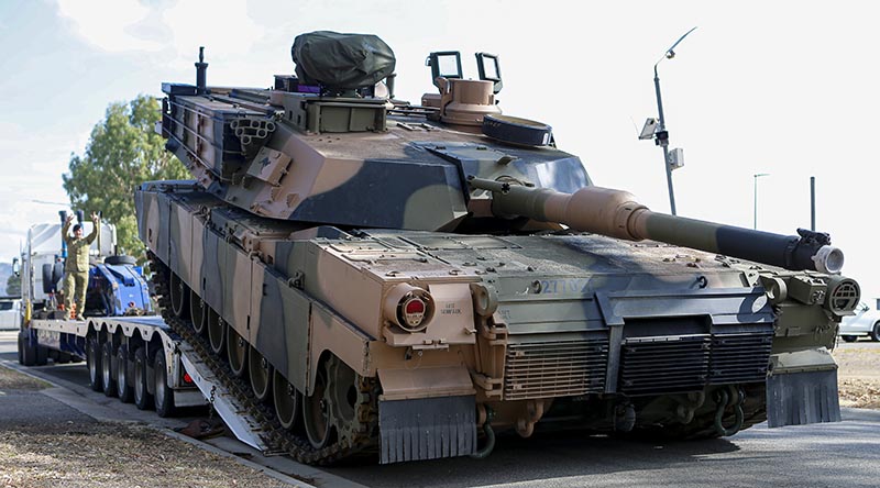 An M1A2 Abrams Tank arrives at Lavarack Barracks, Townsville on 14 November 2024. Photo by Corporal Guy Sadler.