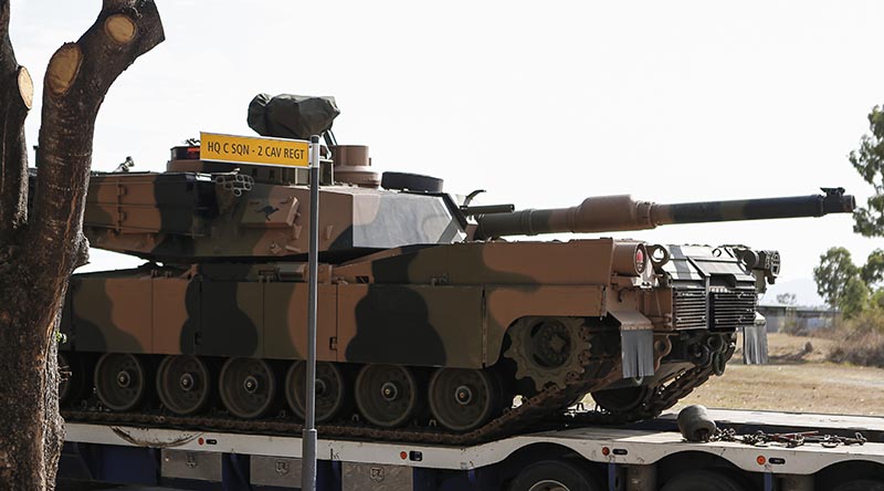 An M1A2 Abrams tank arrives at Lavarack Barracks, Townsville on 14 November 2024. Photo by Corporal Guy Sadler.