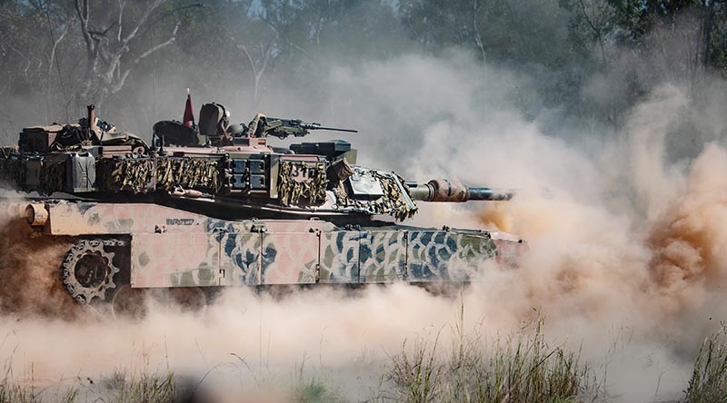 An Australian Army M1A1 Abrams at Shoalwater Bay, Queensland. Photo by Private Jacob Hilton.