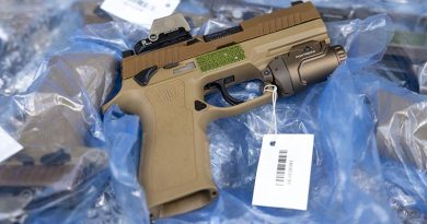 The Australian Defence Force has selected the F9 pistol as its newest sidearm. Its lightweight design and high-capacity magazine make it a top choice for military use. Photo by Corporal Janet Pan.