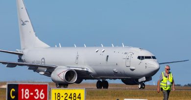 A Royal Australian Air Force No.11 Squadron P-8A Poseidon taxies after landing at Avalon Airport during the Australian International Air Show 2025. Photo by Leading Aircraftman Ryan Howell.