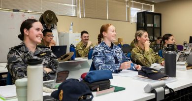Trainees from the Joint Medic course participate in a theory lesson at the ADF School of Health on Latchford Barracks, Bonegilla, in Victoria. Story by Captain Krysten Clifton. Photo by Corporal Johnny Huang.