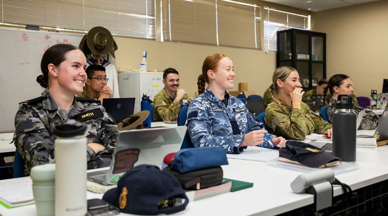 Trainees from the Joint Medic course participate in a theory lesson at the ADF School of Health on Latchford Barracks, Bonegilla, in Victoria. Story by Captain Krysten Clifton. Photo by Corporal Johnny Huang.