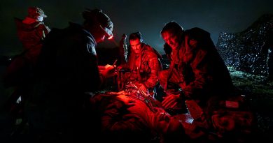 Air Force's 1 Expeditionary Health Squadron personnel provide first aid to a simulated casualty during a joint Airbase Protection Training exercise at RAAF Base Amberley. Story by Flying Officer Michael Thomas. Photos by Corporal Emma Schwenke.