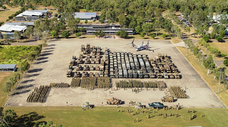 Australian Army soldiers from 3rd Brigade, alongside members from partner nations, on parade at Lavarack Barracks, Townsville. Story by Major Diana Jennings. Photo by Lance Bombardier Christien Vestergaard.