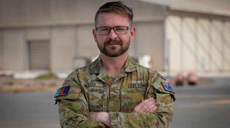 Royal Australian Air Force officer Flight Lieutenant James Wilcox deployed on Operation Accordion at Al Minhad Air Base, 2025. Story and photo by Corporal Luke Bellman.