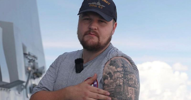 May 18 marks five years since the commissioning of HMAS Sydney V – Able Seaman Harley Orpin has a particular strong affinity to the ship, with an elaborate tattoo of it on his arm. Story by Lieutenant Hinako Shiraishi.
