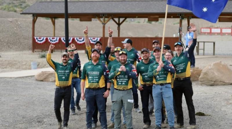 Sergeant David Taylor proudly carries the national flag with the Australian team at the 2024 International Precision Rifle Federation Centerfire World Championships in Colorado, US. Story by Wing Commander Deanna Nott.