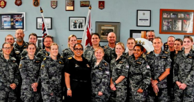 Members of HMAS Moreton assemble to celebrate the unit's birthday at Brisbane, Queensland. Story by Lieutenant Michael Wilson. Photos by Major Carolyn Barnett.