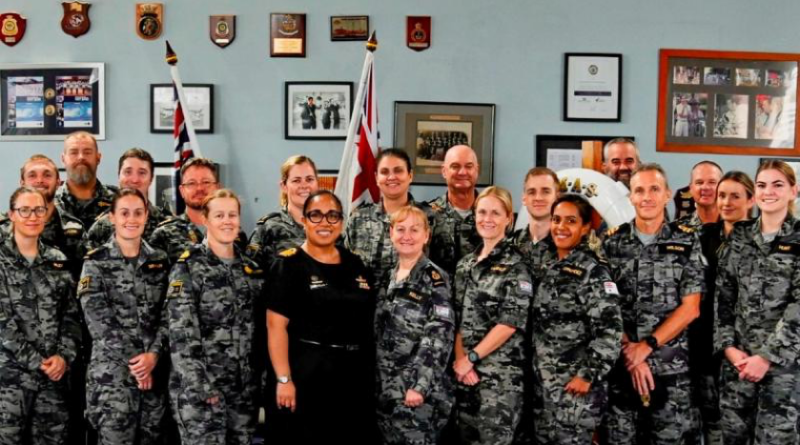 Members of HMAS Moreton assemble to celebrate the unit's birthday at Brisbane, Queensland. Story by Lieutenant Michael Wilson. Photos by Major Carolyn Barnett.