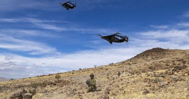 An Australian Army soldier from 1st Armoured Regiment demonstrates hyper-teaming with uncrewed aerial systems on Project Convergence Capstone 5 at Fort Irwin, California, on 11 March 2025. Photo by Corporal Nakia Chapman.
