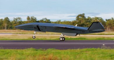 An MQ-28A Ghost Bat takes off for flight testing during Exercise Carlsbad at RAAF Base Tindal. Story by Flight Lieutenant Kayla Walliss. Photo by Leading Aircraftman Ryan Howell.