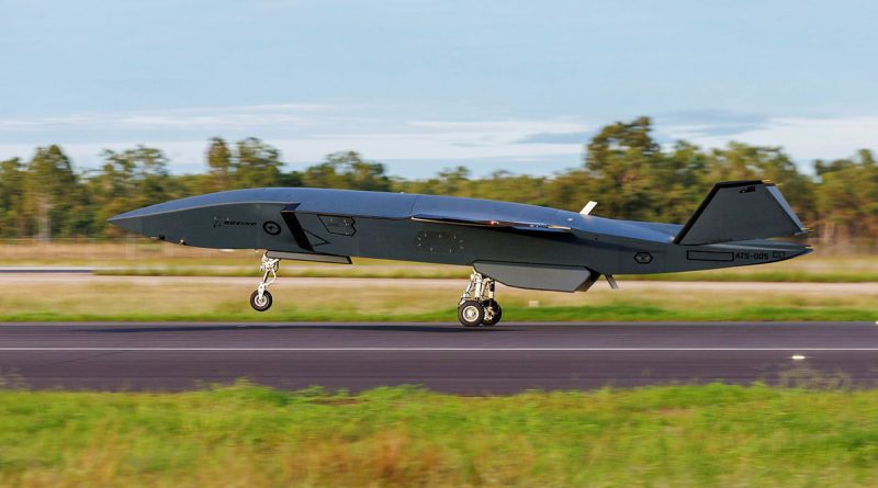 An MQ-28A Ghost Bat takes off for flight testing during Exercise Carlsbad at RAAF Base Tindal. Story by Flight Lieutenant Kayla Walliss. Photo by Leading Aircraftman Ryan Howell.