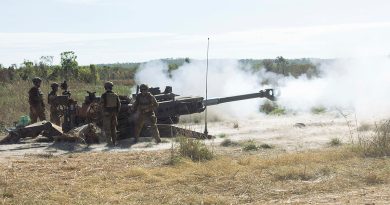 Army soldiers from the 8th/12th Regiment, Royal Australian Artillery, conduct a danger-close live-fire serial with M777 howitzers on Exercise Predators Walk at Mount Bundey Training Area in the NT. Story and photo by Captain Nicholas Marquis.