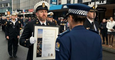Ship's company of HMAS Canberra exercise their freedom-of-entry through the streets of Wellington, New Zealand, during HMAS Canberra's port visit. Story by Lieutenant Michael Wilson. Photos by Petty Officer Jarrod Mulvihill.