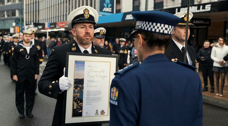 Ship's company of HMAS Canberra exercise their freedom-of-entry through the streets of Wellington, New Zealand, during HMAS Canberra's port visit. Story by Lieutenant Michael Wilson. Photos by Petty Officer Jarrod Mulvihill.