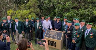 Veterans of 1 Commando Company surround a newly unveiled plinth commemorating the officers commanding of the unit. Story by Corporal Michael Rogers.