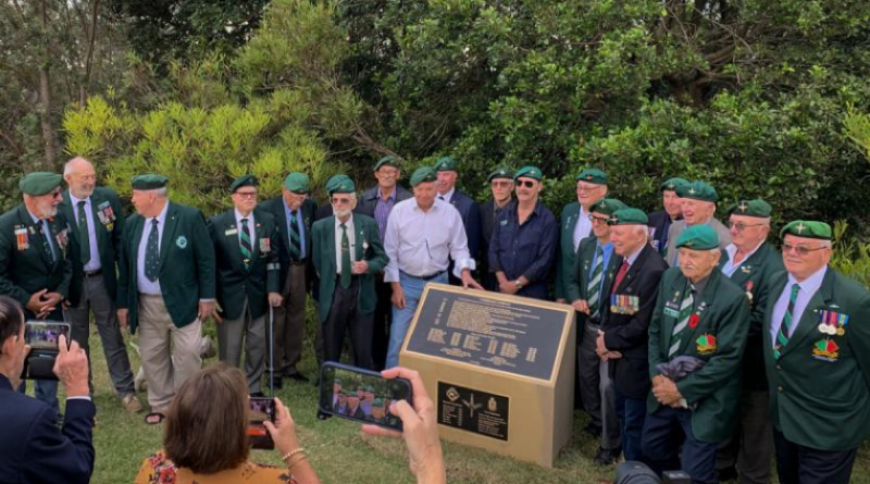 Veterans of 1 Commando Company surround a newly unveiled plinth commemorating the officers commanding of the unit. Story by Corporal Michael Rogers.