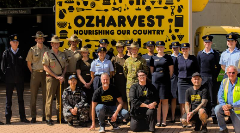 OzHarvest and ADFA trainee officers and staff members participate in the Can the Cube donation drive. Story by Lieutenant Colonel Sandra Turner. Photos by Officer Cadet Jamie Doran.