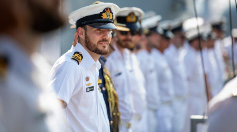 Lieutenant Commander Kieran Davis was awarded a Conspicuous Service Medal for his work on board HMAS Toowoomba. Story by Corporal Luke Bellman. Photo by Leading Seaman Ernesto Sanchez.