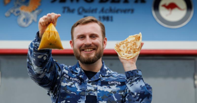 Deputy Detachment Commander, Flight Lieutenant Alex Cross, displays some of Operation Gateway's most important logistics requirements at Royal Malaysian Air Force Base Butterworth in Penang. Story by Flight Lieutenant Imogen Lunny. Photos by Sergeant Craig Barrett.
