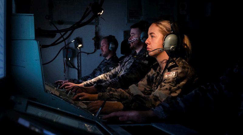 Navy combat systems operator Leading Seaman Sarah Kidd in the operations room simulator on board HMAS Stirling in Western Australia. Story by Petty Officer Keigan Gunther. Photos by Able Seaman Connor Morrison.